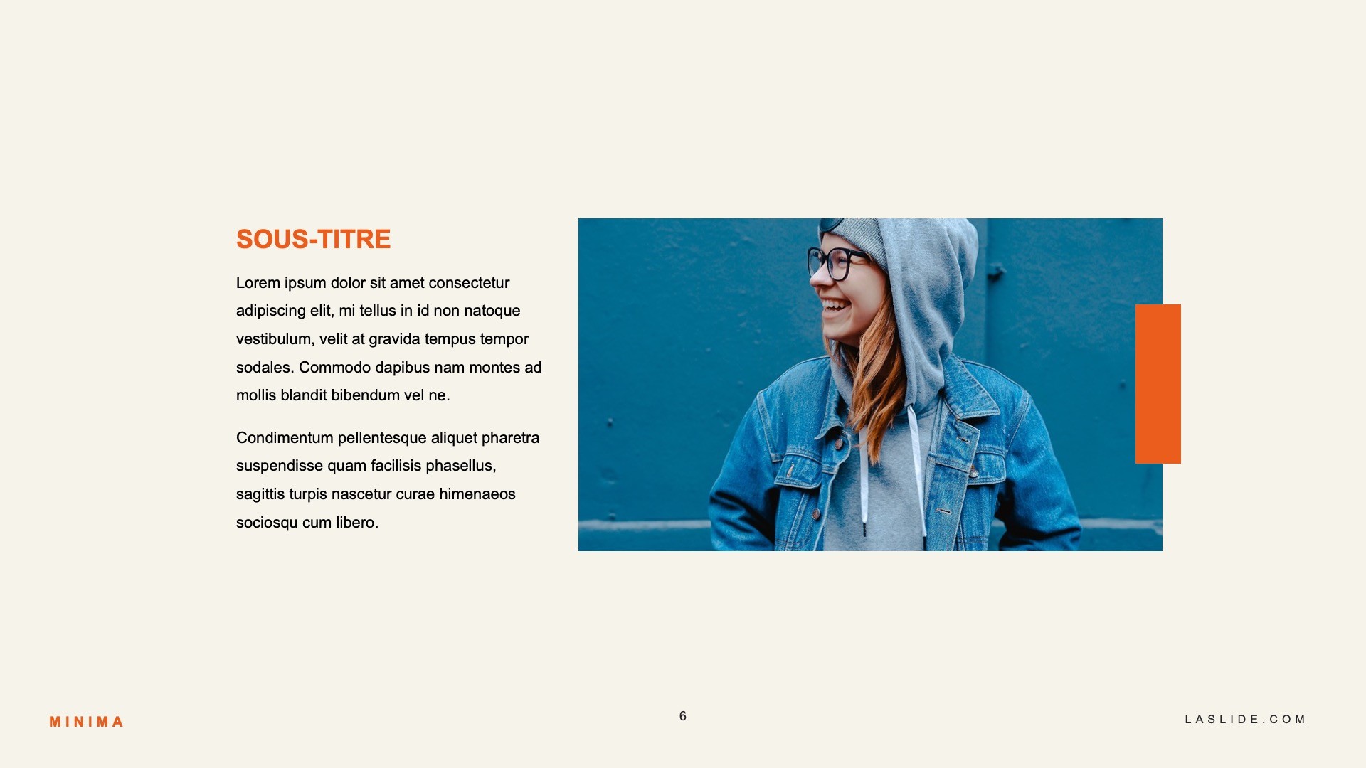 Slide template modèle texte et image