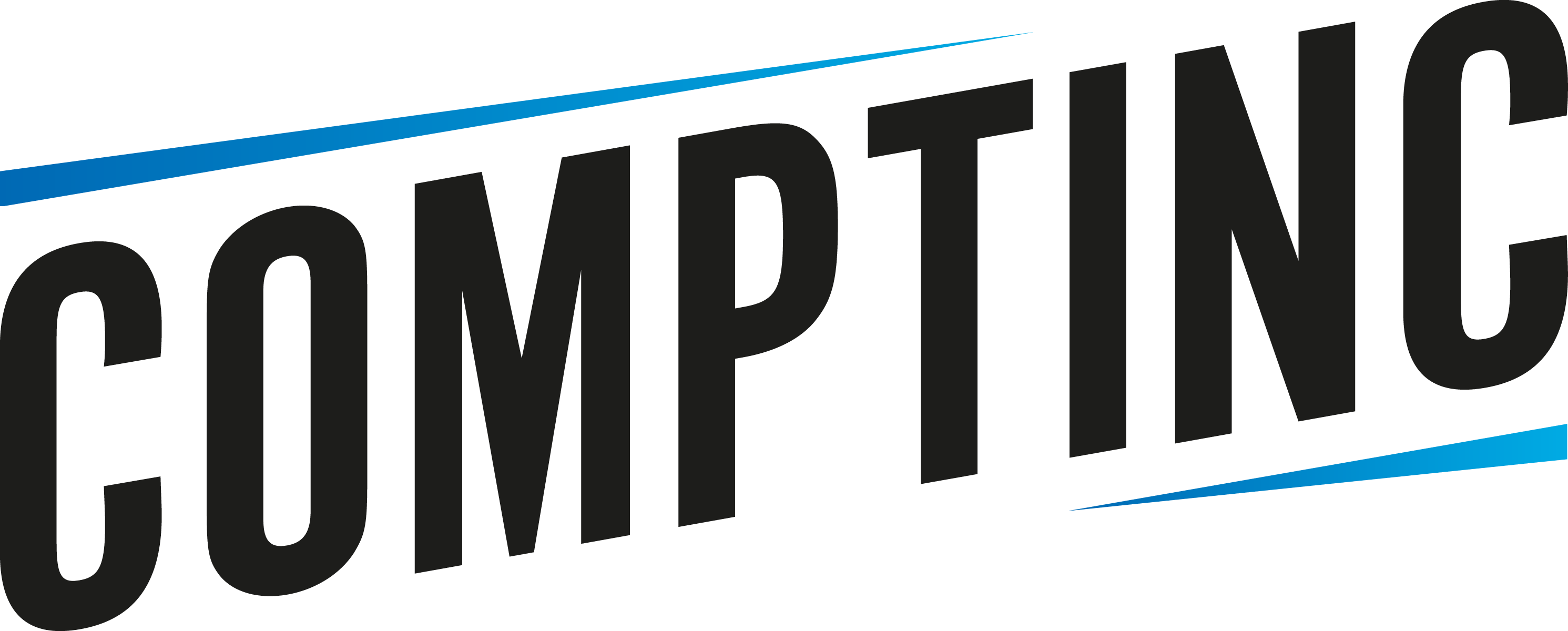 Un logo bleu et noir comportant le mot informatique.